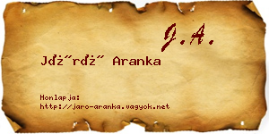 Járó Aranka névjegykártya