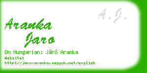 aranka jaro business card